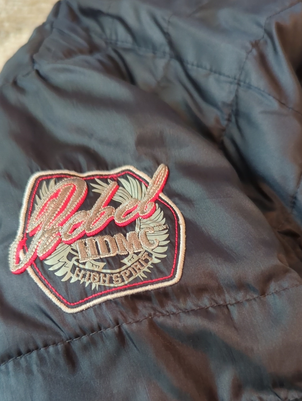 Harley-Davidson Black Quilted Puffer Jacket with Zipper Pockets - Picture 8 of 8